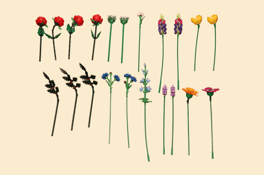 LEGO Botanicals Wildbloemenboeket met 4 Rode Rozen – Gecombineerd Bloemstuk