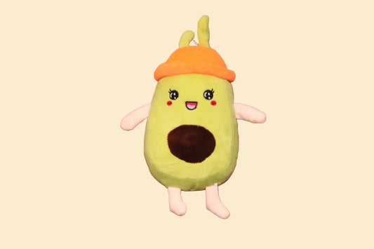Pluche Avocado Knuffel met Mutsje – 28 cm