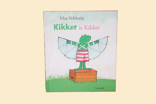 Voorkant van het prentenboek Kikker is Kikker van Max Velthuijs met Kikker op de omslag