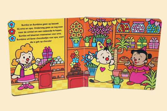 Bumba op bezoek bij oma en opa, binnenzijde bladzijde bumba in de winkel
