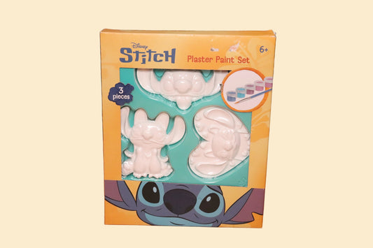 Disney Stitch Gipsfiguren Schilderen – Plaster Paint Set met 3 Figuren, 6 Kleuren en Penseel, Vanaf 6 Jaar