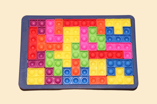 Fidget Puzzle Building – Sensorische Tetris Puzzel met Pop-it Bubbels