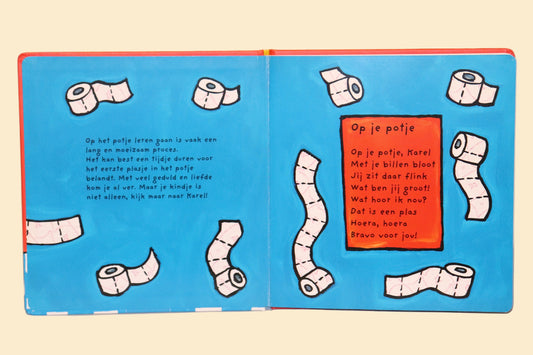Binnenpagina uit Karel en zijn potje van Liesbet Slegers over potjestraining