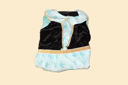 Complete Pietenoutfit met groene Pietenjurk en bijpassende Pietenmuts in maat 6-8 jaar