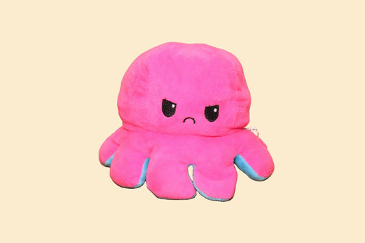 Omkeerbare Octopus Knuffel – Blij & Boos – 8 cm