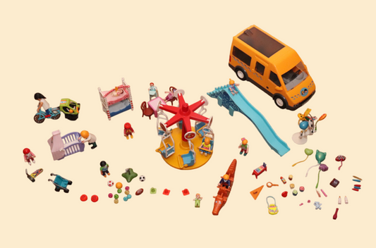 Grote Playmobil Speeltuin en Schoolbus Set – Met Draaiende Zweefmolen, Glijbaan en Veel Figuren