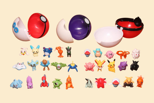 Pokémon Mini Speelfiguren met 3 Pokéballs – Set van 24 Figuren