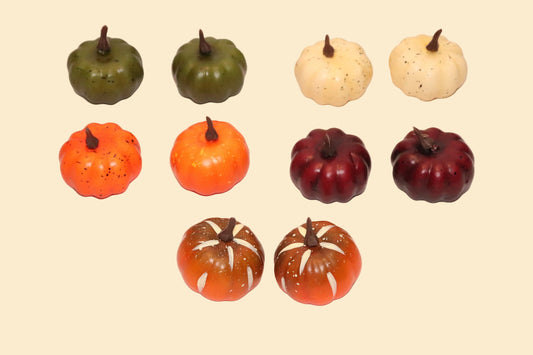 Set van 10 Mini-Pompoenen – Herfstdecoratie in 5 Kleuren voor Halloween