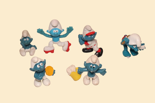 Vintage Schleich Smurfen Beeldjes – Set van 6 Klassieke Verzamelpoppetjes
